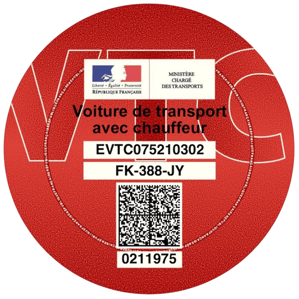 Licence de voiture de transport avec chauffeur.