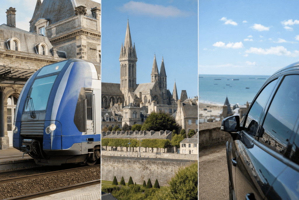Accès à Arromanches : gare de Bayeux, Caen et voiture