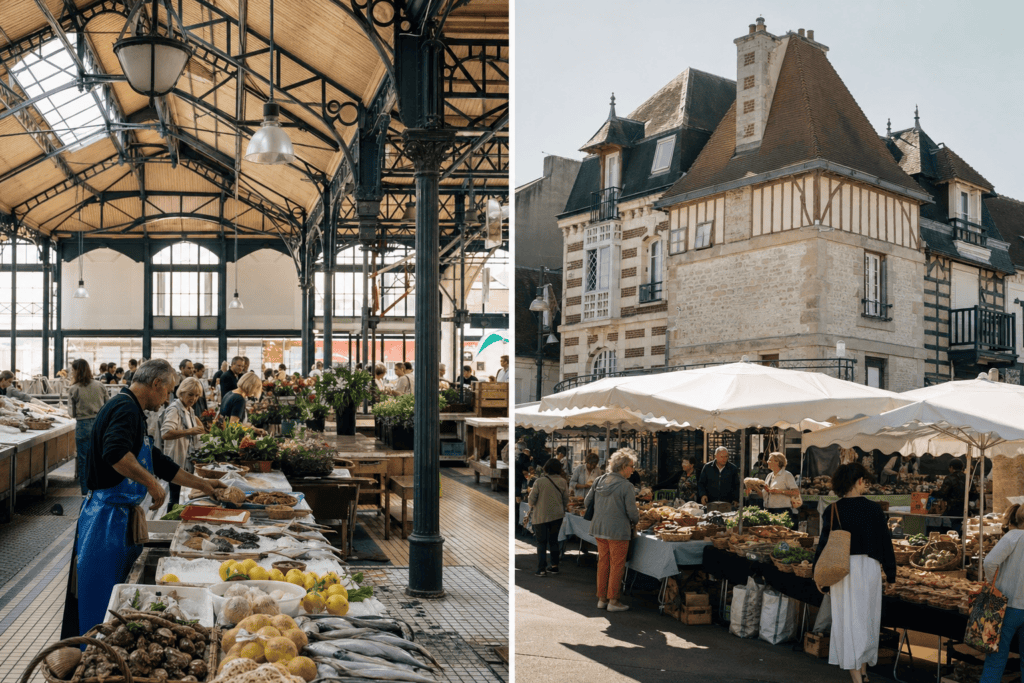 Marché couvert et marché de Cabourg