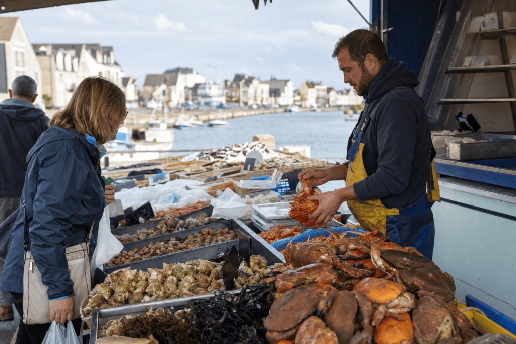 Marché d’Ouistreham et produits de la mer