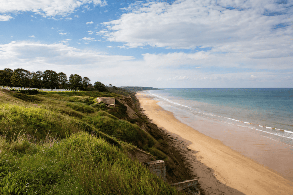Plage d’Omaha Beach et cimetière américain de Colleville-sur-Mer