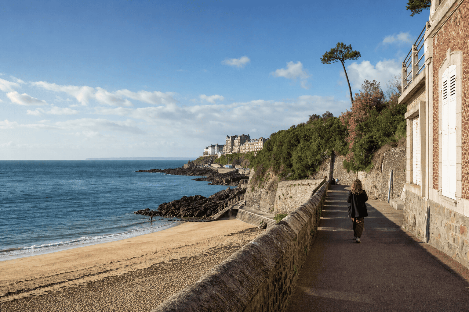 Plage du Plat Gousset et promenade du bord de mer — Granville