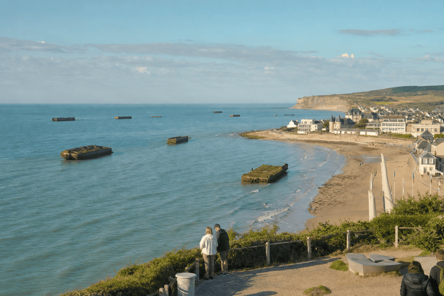 Port artificiel Mulberry B et plage d’Arromanches — Arromanches-les-Bains