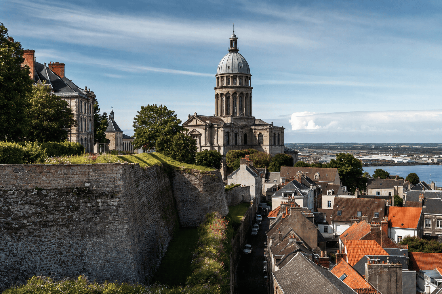 Vieille Ville, remparts et basilique Notre-Dame de l’Immaculée-Conception — Boulogne-sur-Mer