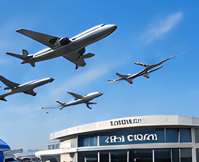 Chauffeur privé pour événement : salon professionnel au Bourget avec avions en démonstration