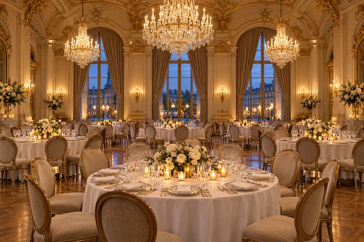 Salle de réception d'une soirée privée