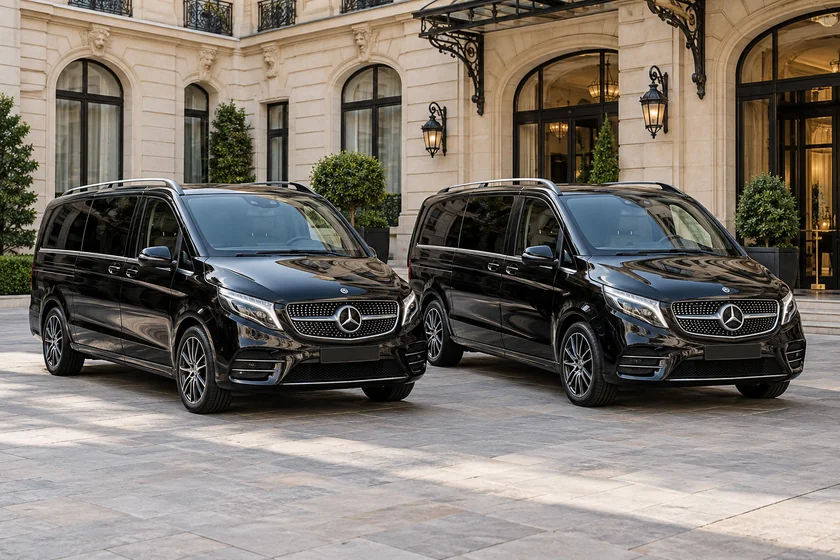 Deux vans noirs pour organiser le transport d’un groupe